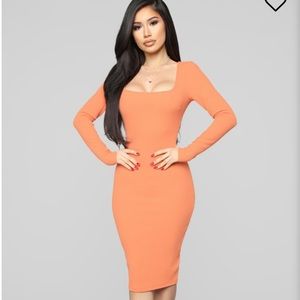 Small Peach colored Fashion Nova dress